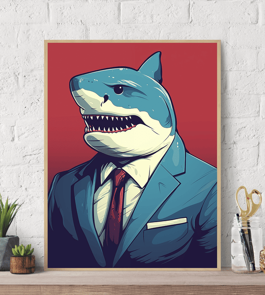 Shark Suit Canvas Wall Art print