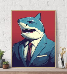 Shark Suit Canvas Wall Art print