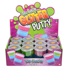 3" TRI COLOR GLITTER PUTTY LLB Slime & Putty