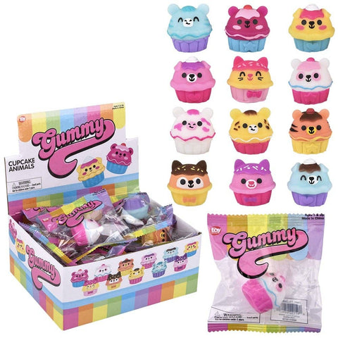 1.5" Gummy Cupcake Animals Squishy Toy - LLB Toys