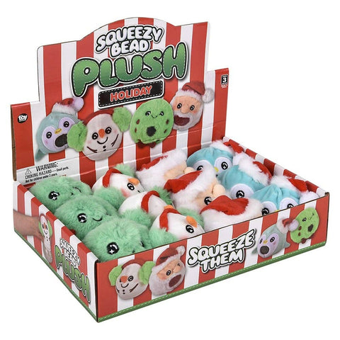 3" Christmas Squeezy Bead Plush 12ct LLB Plush Toys