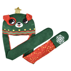 Light-Up Christmas Plush Hoodie Scarf Assortment