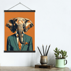 Elpehant Suit Canvas Wall Art print
