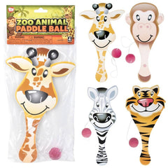 9" ZOO ANIMAL PADDLE BALL LLB kids toys