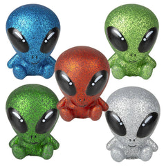 2.5" Rubber Glitter Galactic Alien- LLB Toys