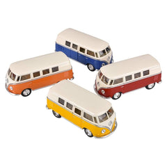 5" Diecast Pull Back 1962 Vw Classic Bus 12ct - LLB Toys