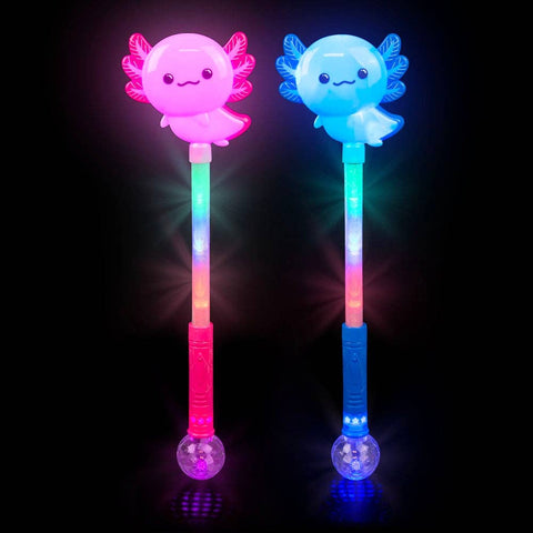 21" Light-Up Axolotl Magic Ball Wand