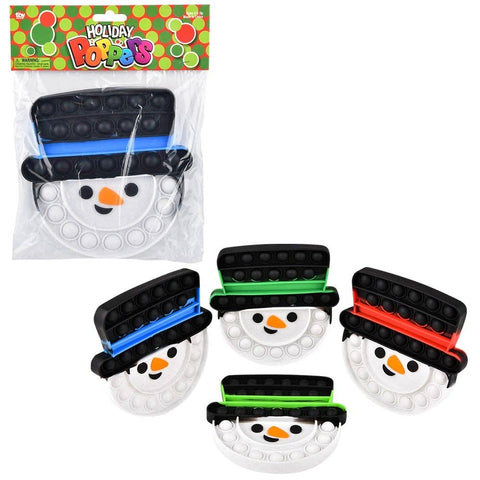SNOWMAN TOP HAT BUBBLE POPPERS 6" Christmas - LLB Toys