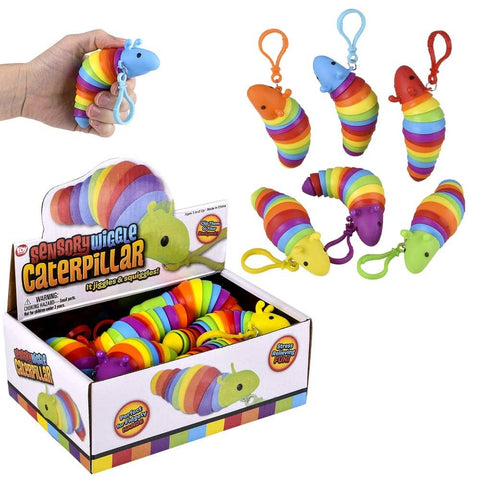 3.75" WIGGLE SENSORY CATERPILLAR CLIP ON LLB kids toys