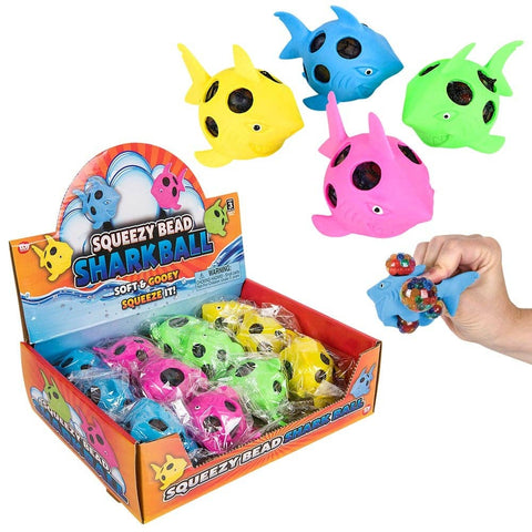 3.5" SQUEEZY BEAD SHARK BALL LLB kids toys