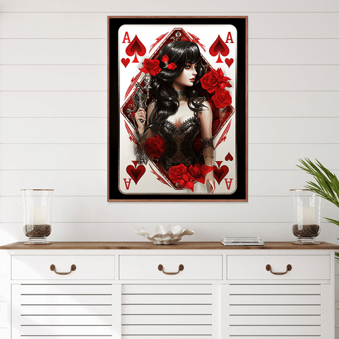 Gothic Ace of Hearts Canvas Wall Art Print