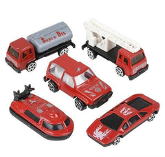 5PC DIE-CAST FIRE FIGHTER VEHICLE TUBE SET LLB Car Toys