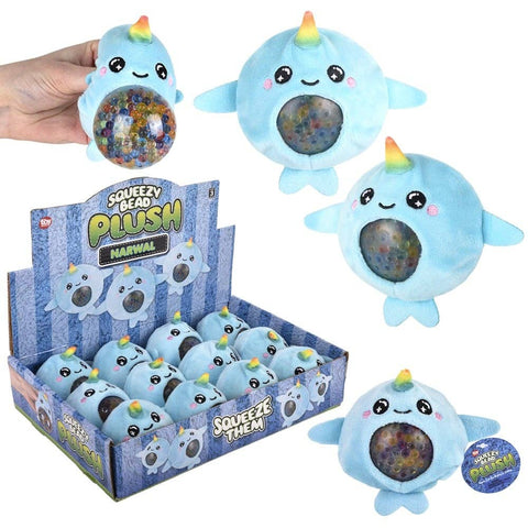 3'' Narwhal Squeezy Bead plush LLB Plush Toys