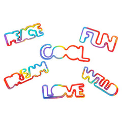 WORDS RAINBOW SILICONE STRETCH BANDS LLB kids toys