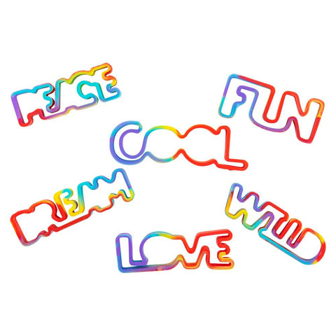 WORDS RAINBOW SILICONE STRETCH BANDS LLB kids toys
