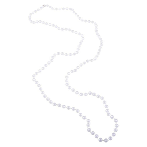 7mm WHITE PEARL NECKLACE 48" LLB kids toys