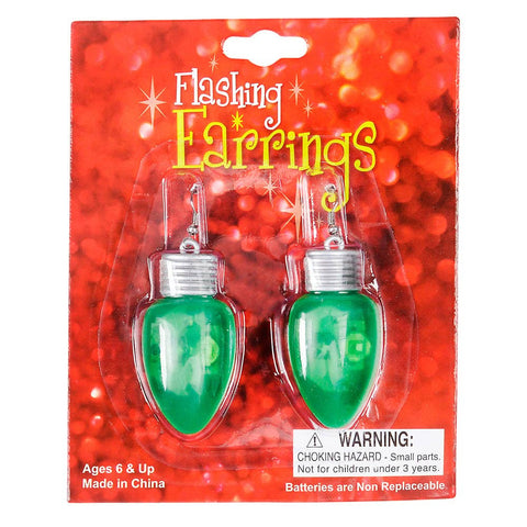 2" FLASHING BULB SHAPE EARRINGS LLB Christmas