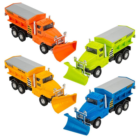 6.5" DIE-CAST PULL BACK SNOW PLOW 12/DISPLAY LLB Car Toys