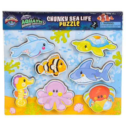 11.75" x 10.25" 7 PC CHUNKY SEA LIFE PUZZLE LLB Puzzle