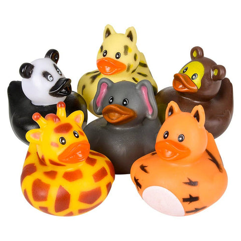 2" ZOO ANIMAL RUBBER DUCKIES LLB Bath Toys