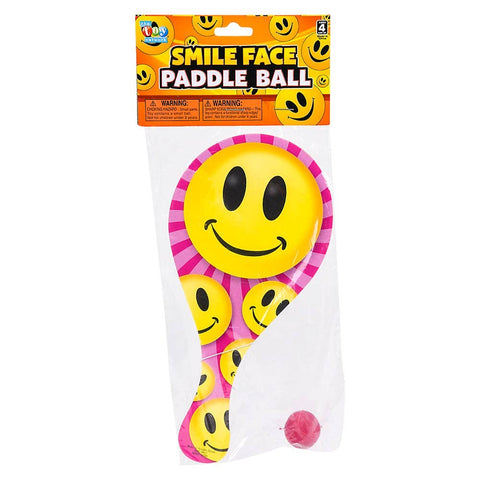 9" SMILE FACE PADDLE BALL LLB kids toys