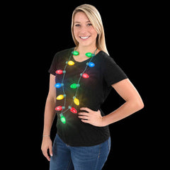 25" LIGHT-UP RETRO CHRISTMAS LIGHTS NECKLACE - LLB Toys