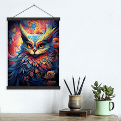 Enchanted Floral Owl Canvas Wall Art Print