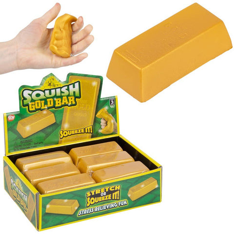 3" Squish Gold Bar 12ct - LLB Toys