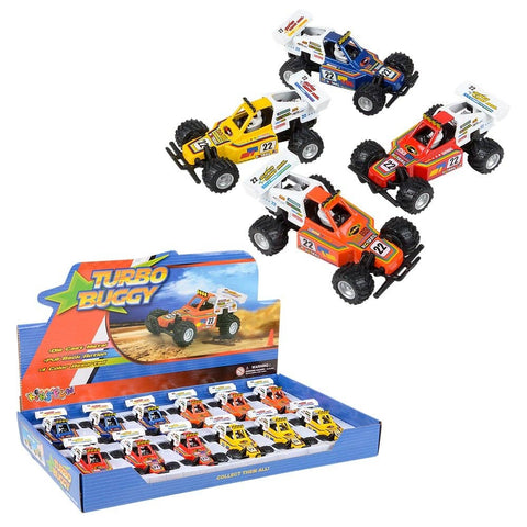 5" DIE-CAST PULL BACK TURBO BUGGY 12/DISPLAY LLB Car Toys