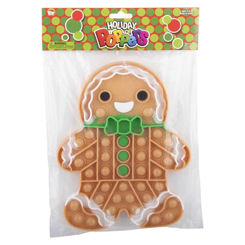 GINGERBREAD  GLITTER BUBBLE POPPER 9" - LLB Christmas