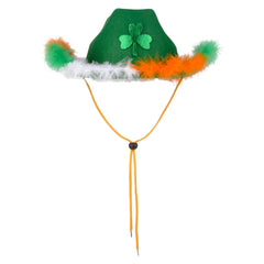 Feather Rimmed Shamrock Cowboy Hat - LLB Toys