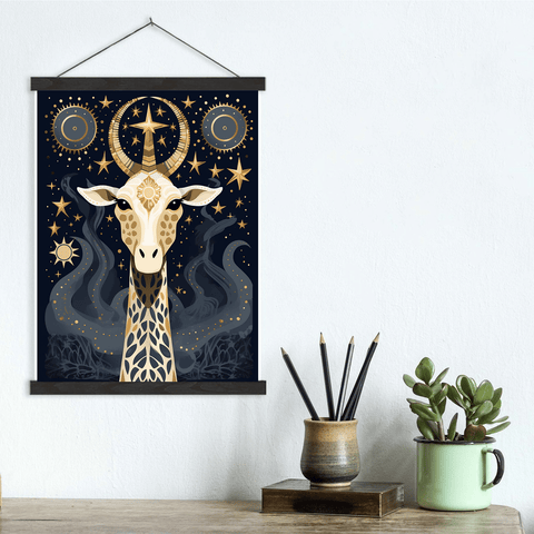 Mystical Snow White Giraffe Canvas Wall Art print