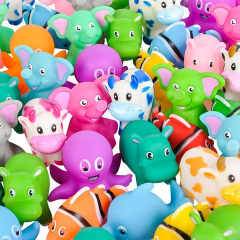 2" RUBBER ANIMAL MIX 72PCS/UNIT LLB kids toys