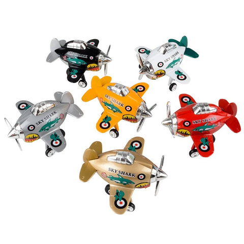 3.5" DIE-CAST PULL BACK SKYSHARK PLANE LLB Car Toys