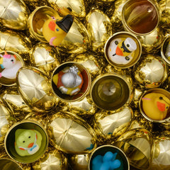 4" Ducky Filled Metallic Gold Eggs 144 - LLB Toys