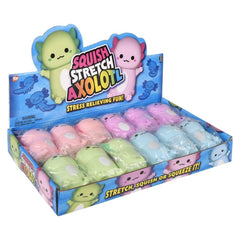 4" Squish And Stretch Axolotl 12ct LLB Squishy Toys
