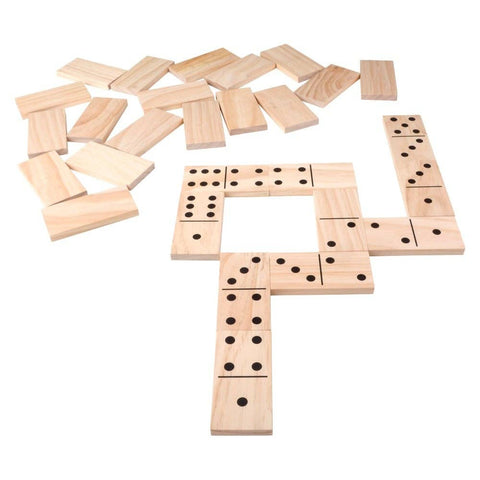 6" JUMBO WOODEN DOMINOES SET LLB kids toys