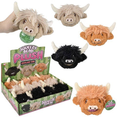 3" Highland Cow Squeezy Bead Plush Ball- LLB Toys