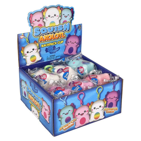 3.25" Axolotl Squish Backpack Clip 12ct LLB Backpack