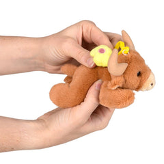 3.5" Mighty Quakes Highland Cow Backpack Clip - LLB Toys