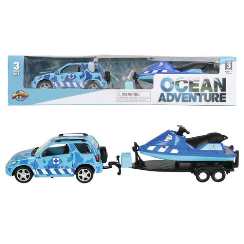 AQUATIC DIECAST 4 x 4 ROVER AND JET SKI LLB kids toys