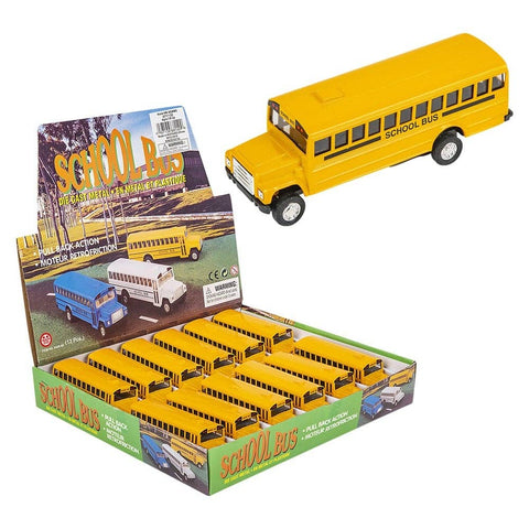 5" DIE-CAST PULL BACK SCHOOL BUS LLB Car Toys