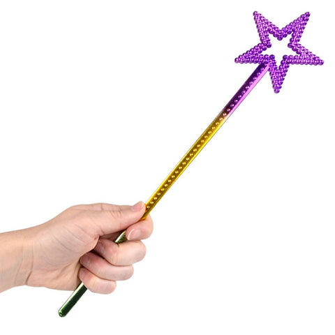 12" Mardi Gras Tri-Color Metallic Star Wand - LLB Toys