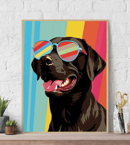 Labrador POP-ART Canvas Wall Art print