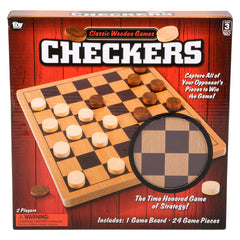 10" WOODEN CHECKERS