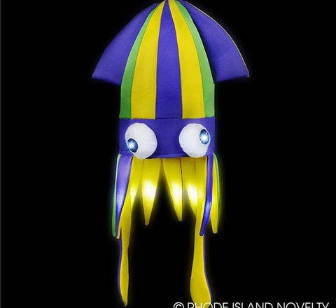 LIGHT-UP MARDI GRAS SQUID HAT - LLB Toys