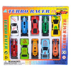 10PC 2.75"DIE-CAST RACE CAR SET LLB Car Toys
