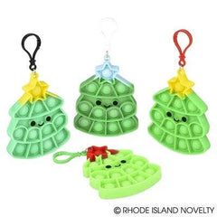 4.25" CHRISTMAS TREE BUBBLE POPPER CLIP ONS LLB kids toys