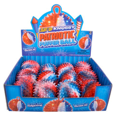 4" Patriotic Light Up Knobby Puffer Ball - LLB Toys