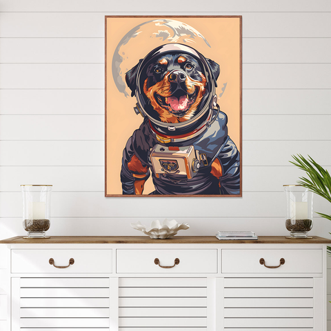 Rottweiler Nasa Astronaut Canvas Wall Art Print